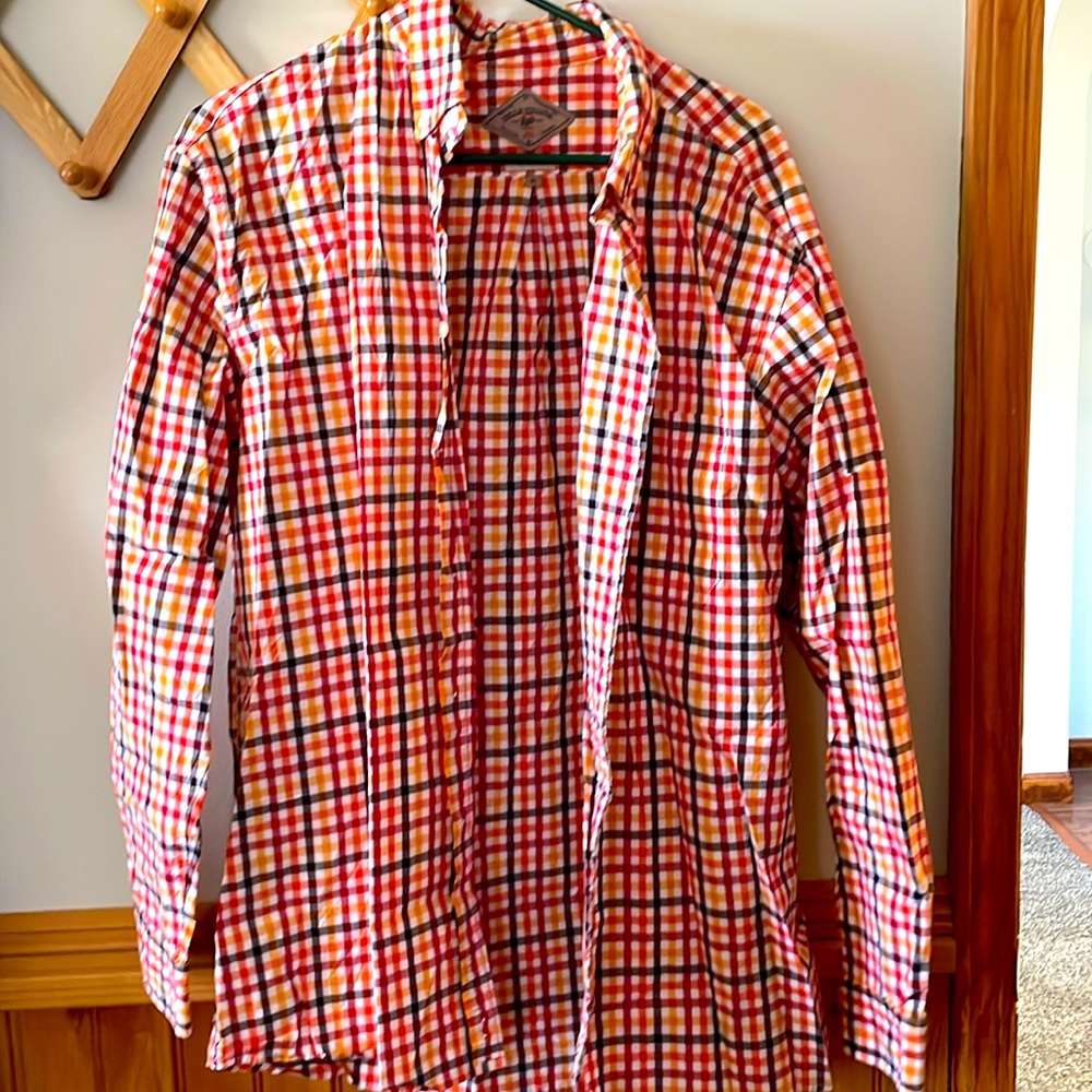Bills Khaki Orange and Red Button down dress shirt